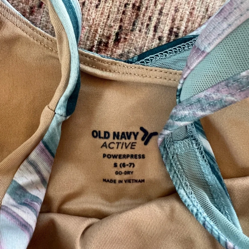 Old Navy Kids Marble Print Camisole - Green and Pink